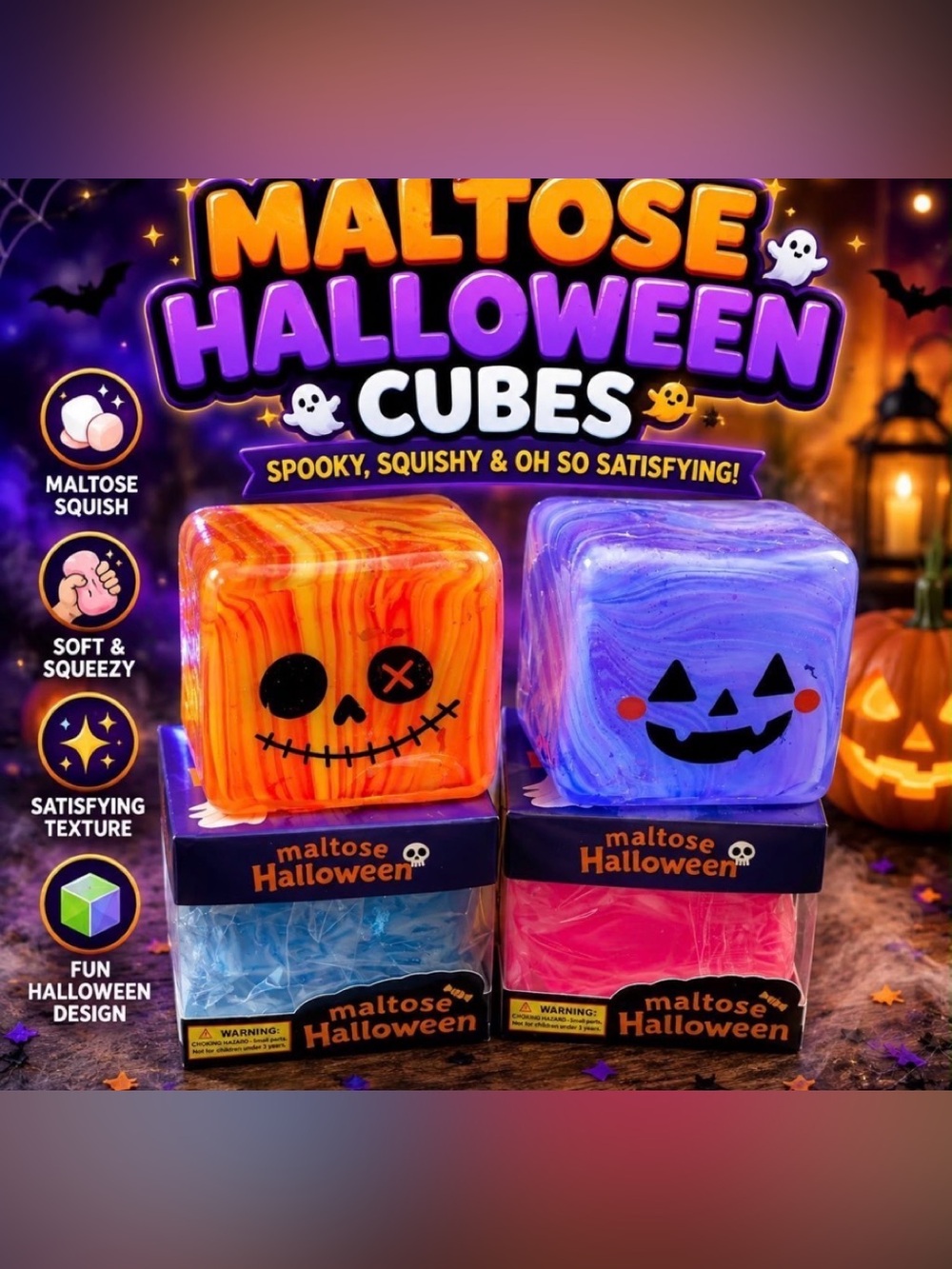 Halloween Cubes Squishy Toys